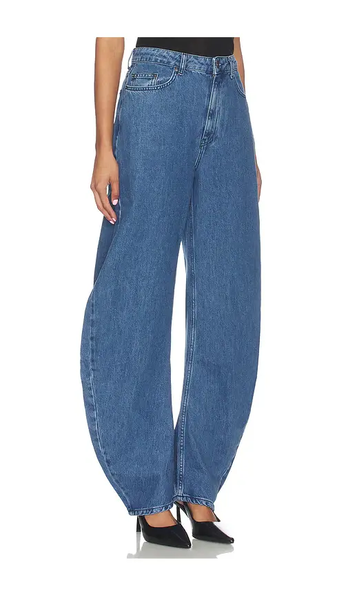 ROTATE Draped Barrel Leg Jeans | Thumbnail 2