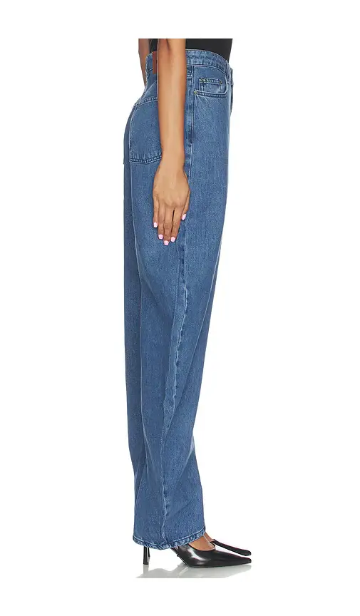ROTATE Draped Barrel Leg Jeans | Thumbnail 3