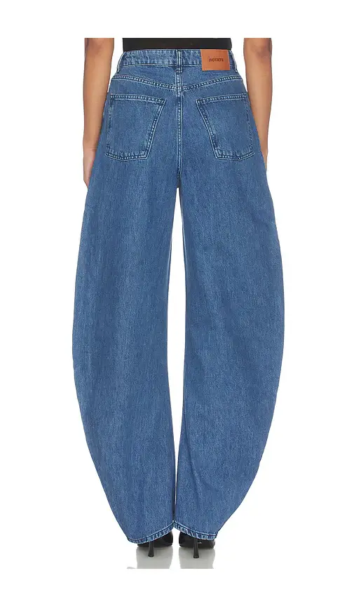 ROTATE Draped Barrel Leg Jeans | Thumbnail 4