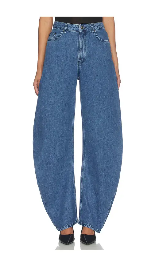 ROTATE Draped Barrel Leg Jeans | Image 1 ROTATE Draped Barrel Leg Jeans | Image 1