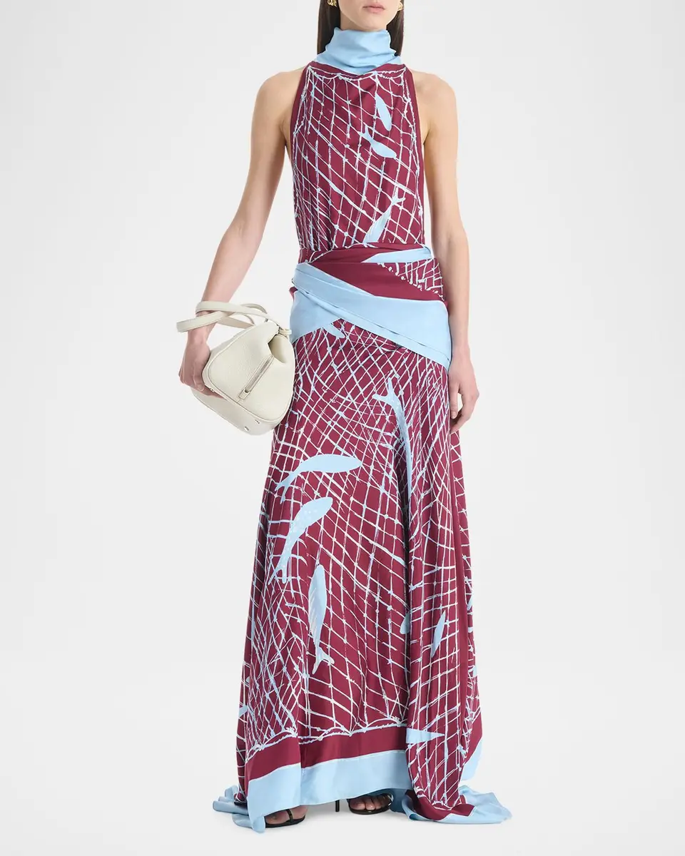Altuzarra Moonlight Sleeveless Turtleneck Silk Maxi Dress | Thumbnail 2 Altuzarra Moonlight Sleeveless Turtleneck Silk Maxi Dress | Thumbnail 2