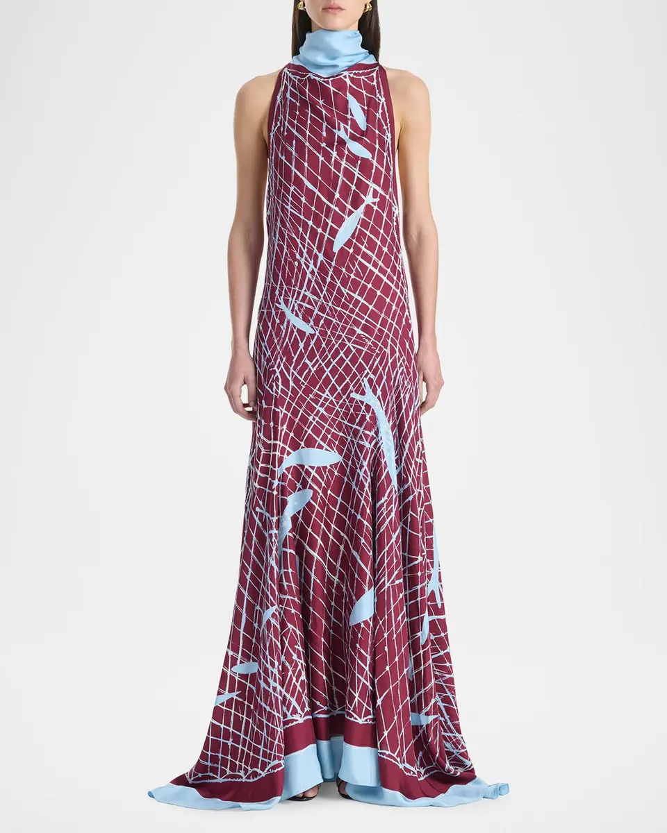 Altuzarra Moonlight Sleeveless Turtleneck Silk Maxi Dress | Thumbnail 4 Altuzarra Moonlight Sleeveless Turtleneck Silk Maxi Dress | Thumbnail 4