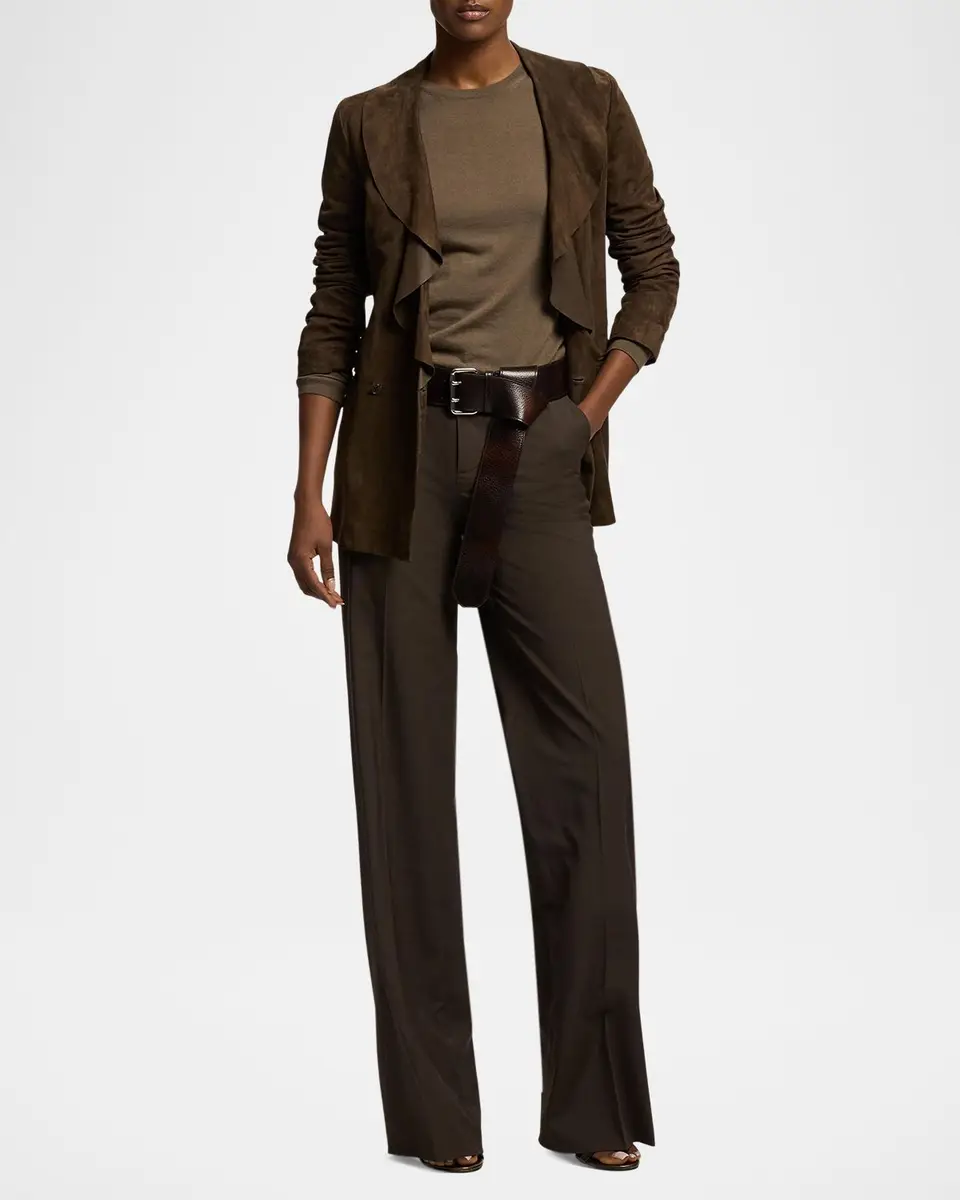 Ralph Lauren Collection Heddie Ruffle-Trim Lamb-Suede Jacket | Thumbnail 2 Ralph Lauren Collection Heddie Ruffle-Trim Lamb-Suede Jacket | Thumbnail 2