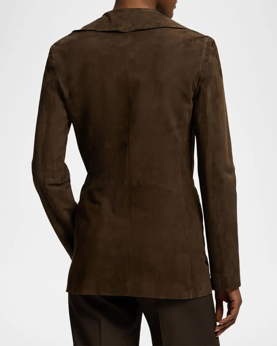 Ralph Lauren Collection Heddie Ruffle-Trim Lamb-Suede Jacket | Thumbnail 3 Ralph Lauren Collection Heddie Ruffle-Trim Lamb-Suede Jacket | Thumbnail 3