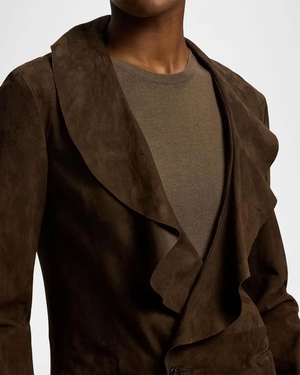Ralph Lauren Collection Heddie Ruffle-Trim Lamb-Suede Jacket | Thumbnail 5 Ralph Lauren Collection Heddie Ruffle-Trim Lamb-Suede Jacket | Thumbnail 5