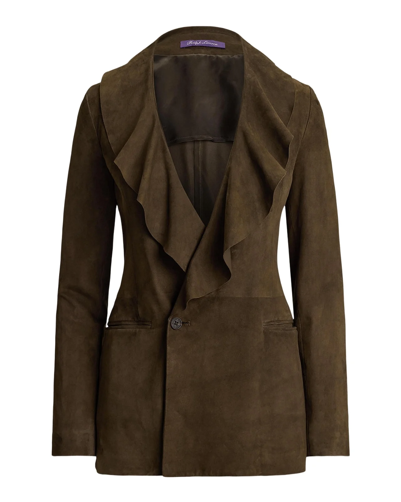 Heddie Ruffle-Trim Lamb-Suede Jacket Heddie Ruffle-Trim Lamb-Suede Jacket