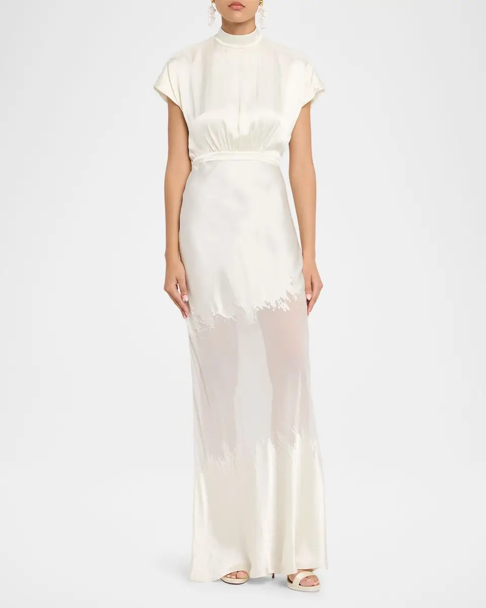 Saloni Fabienne Silk Long Dress | Thumbnail 2