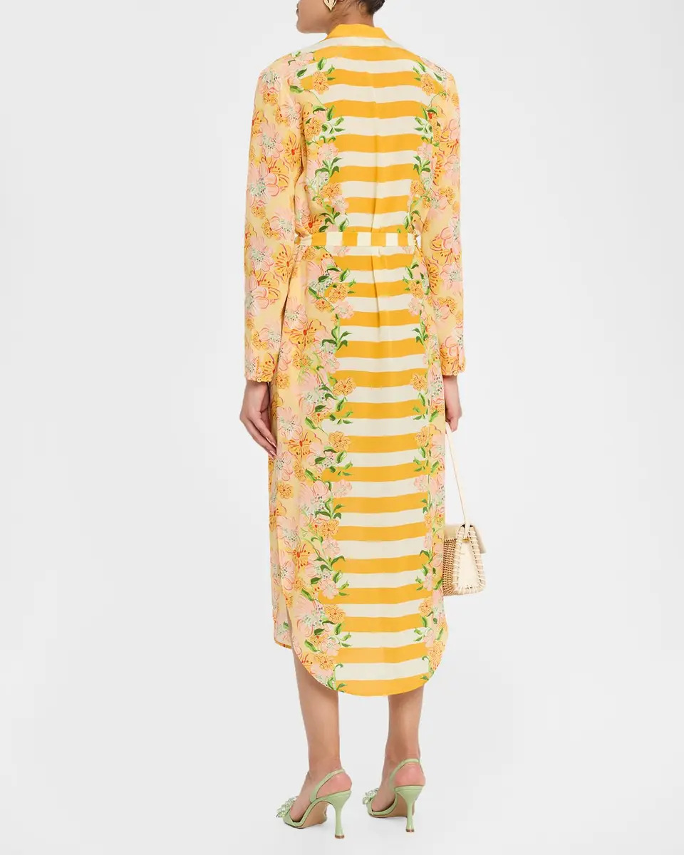 Saloni Molly Printed Long-Sleeve Dress | Thumbnail 3 Saloni Molly Printed Long-Sleeve Dress | Thumbnail 3