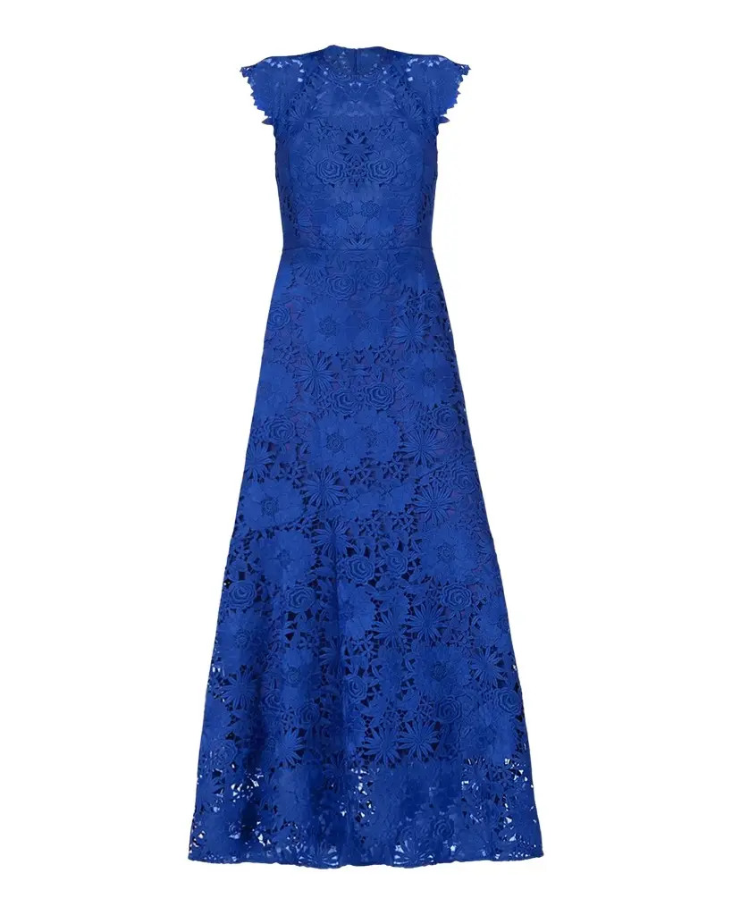 Shoshanna Raven Cap-Sleeve Floral Lace Gown | Image 1 Shoshanna Raven Cap-Sleeve Floral Lace Gown | Image 1