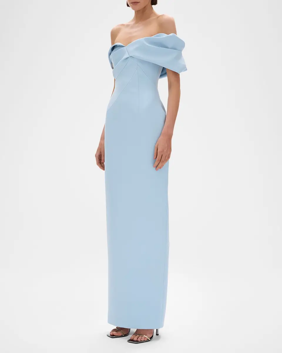 RACHEL GILBERT Maddie Draped Off-The-Shoulder Column Gown | Thumbnail 4 RACHEL GILBERT Maddie Draped Off-The-Shoulder Column Gown | Thumbnail 4