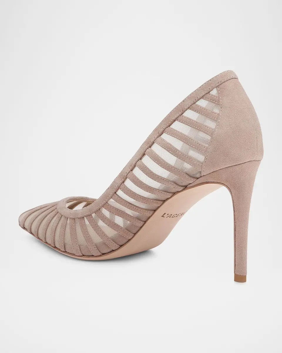 L'Agence 85mm Lenox Mesh and Suede Pumps | Thumbnail 2 L'Agence 85mm Lenox Mesh and Suede Pumps | Thumbnail 2