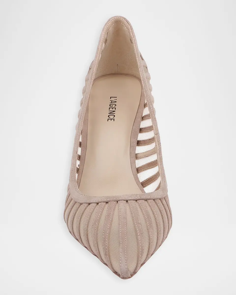 L'Agence 85mm Lenox Mesh and Suede Pumps | Thumbnail 3 L'Agence 85mm Lenox Mesh and Suede Pumps | Thumbnail 3
