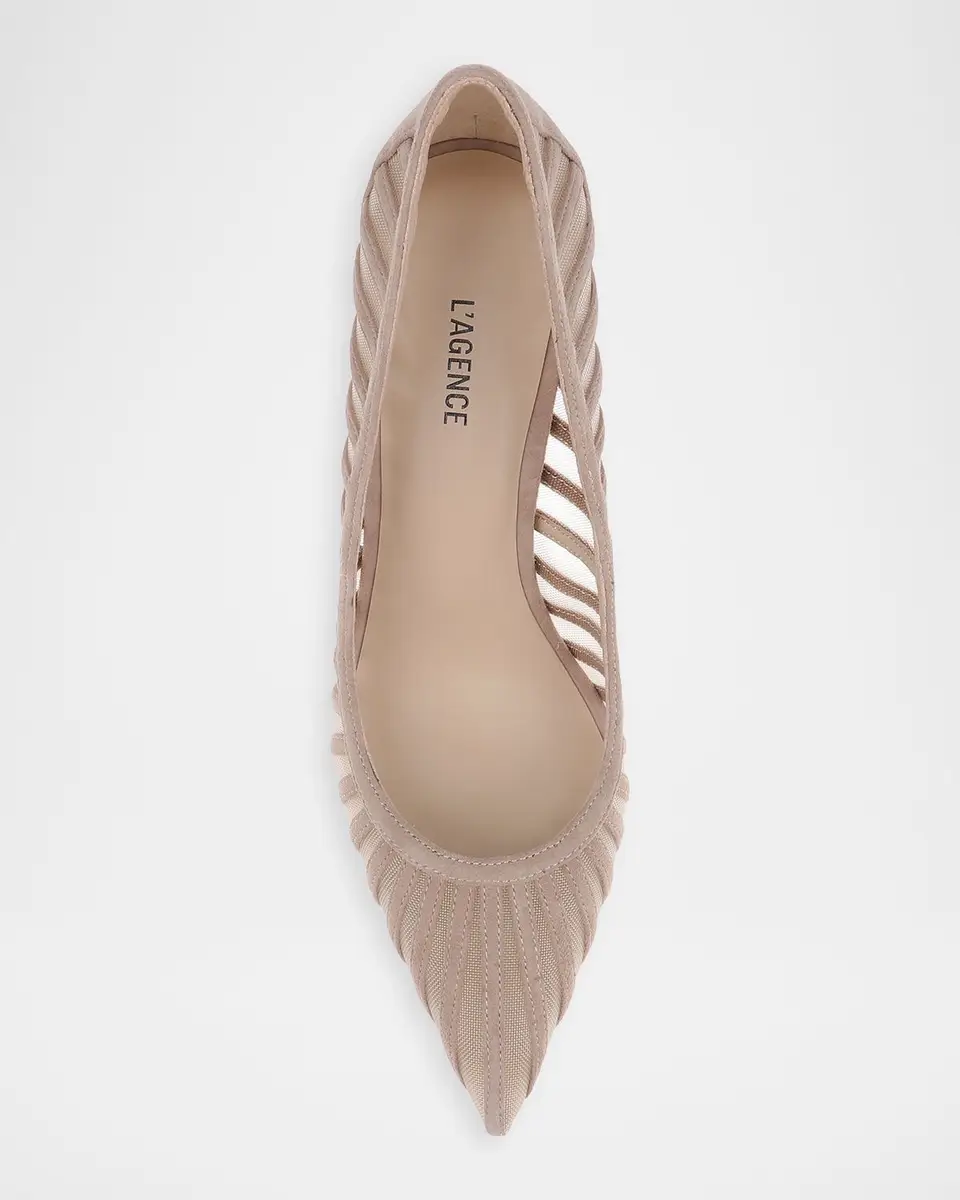 L'Agence 85mm Lenox Mesh and Suede Pumps | Thumbnail 4 L'Agence 85mm Lenox Mesh and Suede Pumps | Thumbnail 4