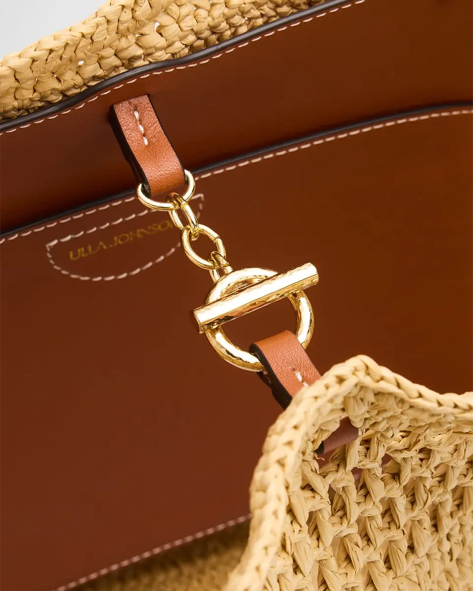Ulla Johnson Marina Raffia Leather-Trim Tote Bag | Thumbnail 5 Ulla Johnson Marina Raffia Leather-Trim Tote Bag | Thumbnail 5
