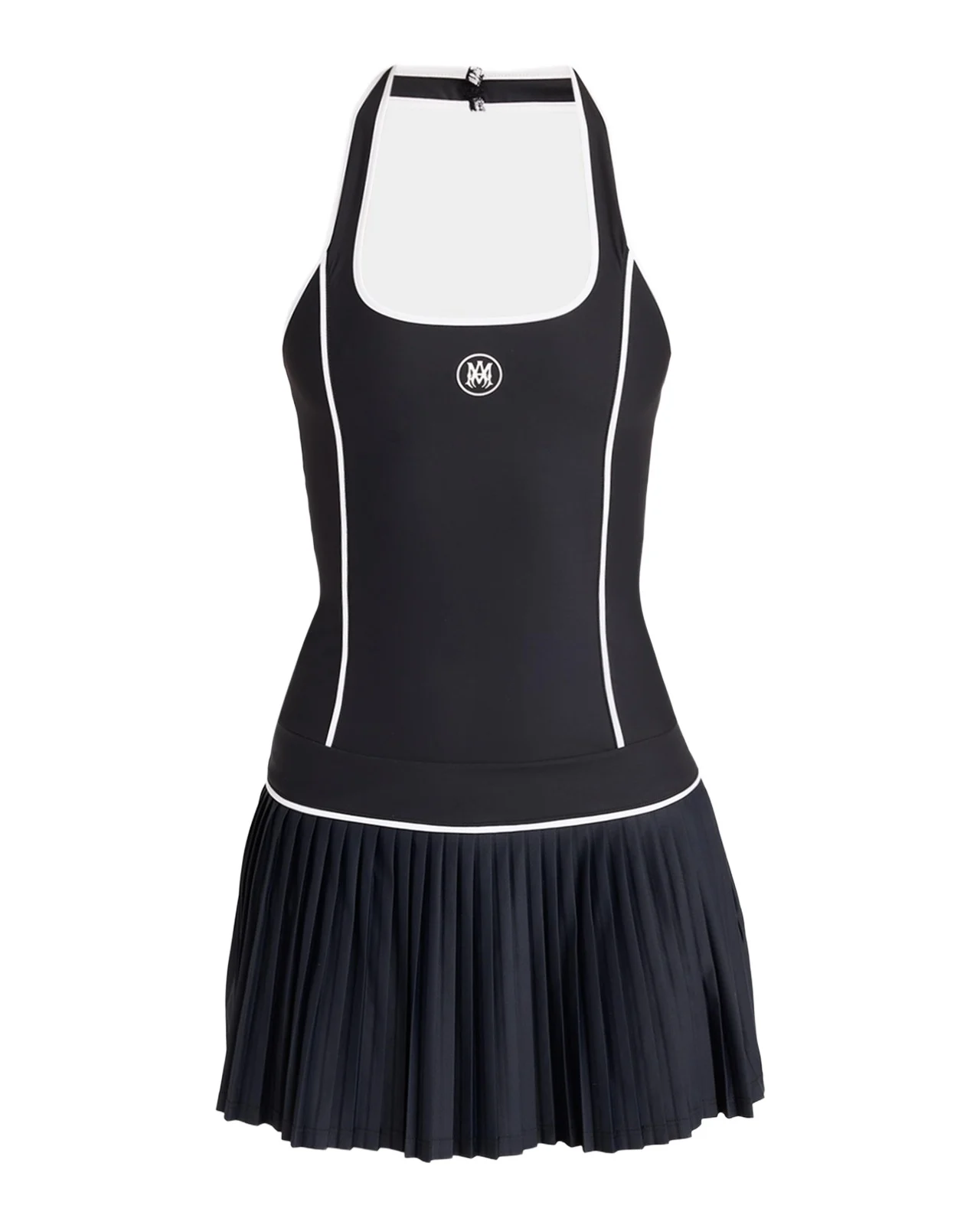 AMIRI MA Pleated Halter Mini Tennis Dress