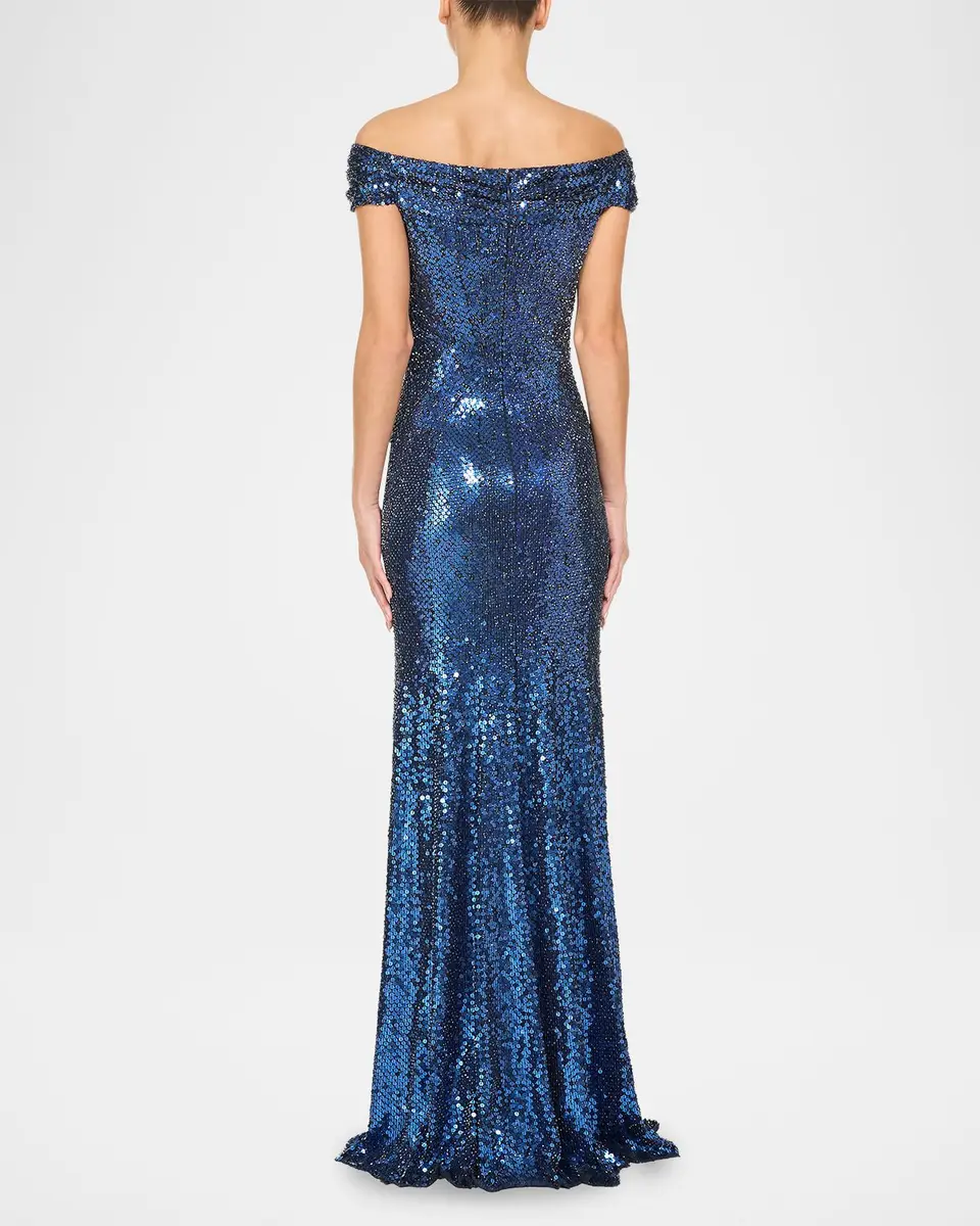 Jenny Packham Echo Off-Shoulder Sequined Gown | Thumbnail 3 Jenny Packham Echo Off-Shoulder Sequined Gown | Thumbnail 3