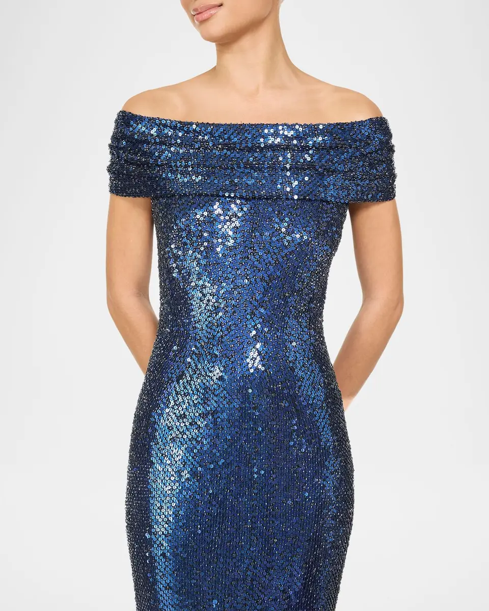 Jenny Packham Echo Off-Shoulder Sequined Gown | Thumbnail 4 Jenny Packham Echo Off-Shoulder Sequined Gown | Thumbnail 4