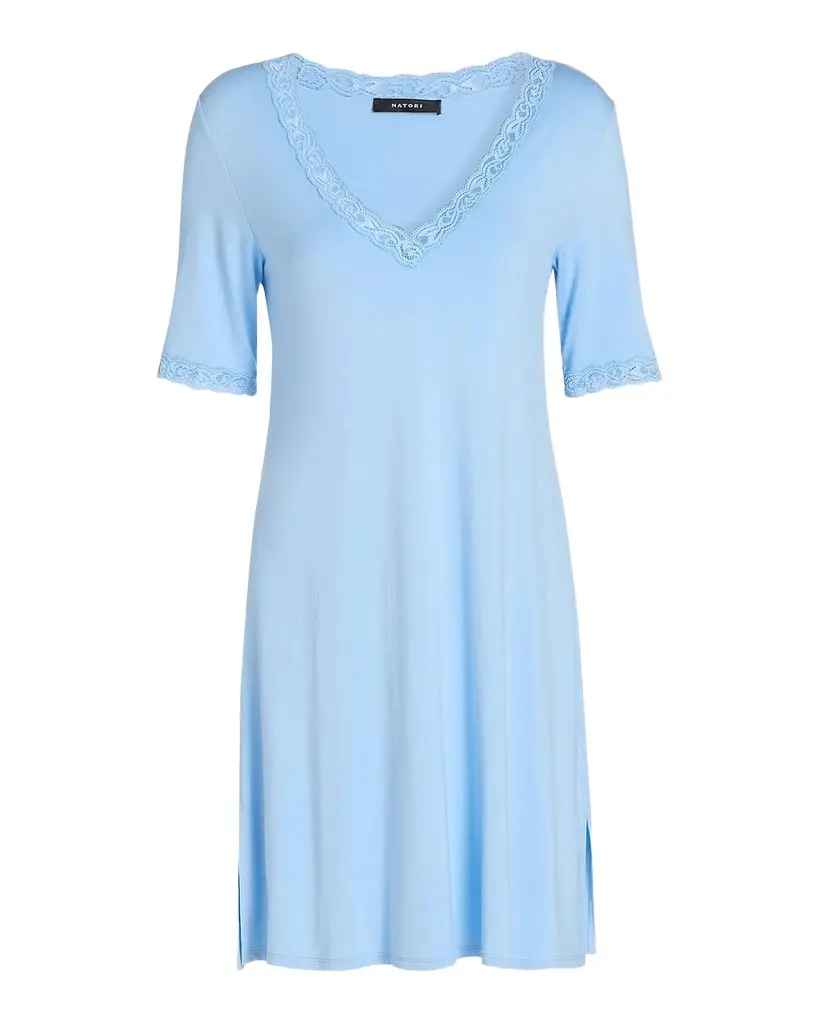 Natori Feathers Essentials Lace-Trim Jersey Sleepshirt | Image 1 Natori Feathers Essentials Lace-Trim Jersey Sleepshirt | Image 1