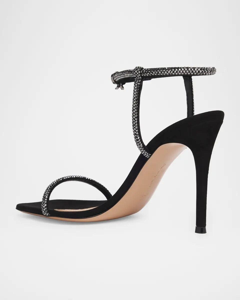 Gianvito Rossi 95mm Embellished Suede Ankle-Strap Sandals | Thumbnail 2 Gianvito Rossi 95mm Embellished Suede Ankle-Strap Sandals | Thumbnail 2