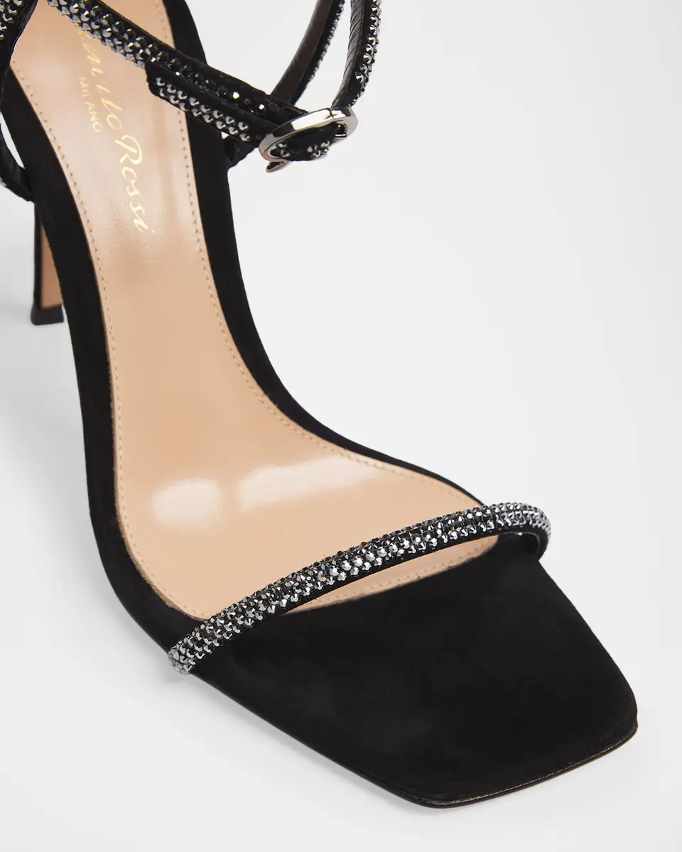 Gianvito Rossi 95mm Embellished Suede Ankle-Strap Sandals | Thumbnail 3 Gianvito Rossi 95mm Embellished Suede Ankle-Strap Sandals | Thumbnail 3