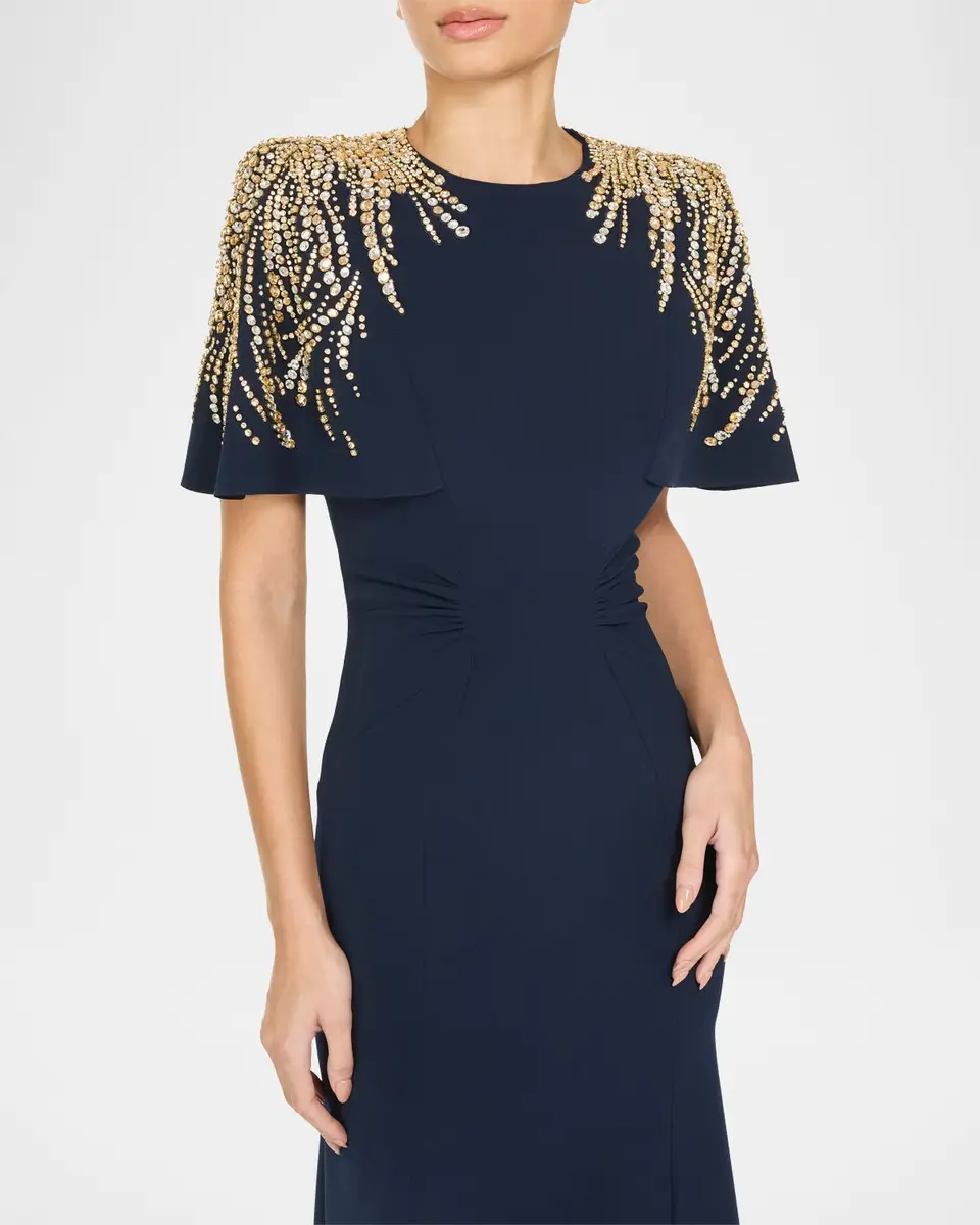 Jenny Packham Embellished Petal-Sleeve Trumpet Gown | Thumbnail 5 Jenny Packham Embellished Petal-Sleeve Trumpet Gown | Thumbnail 5