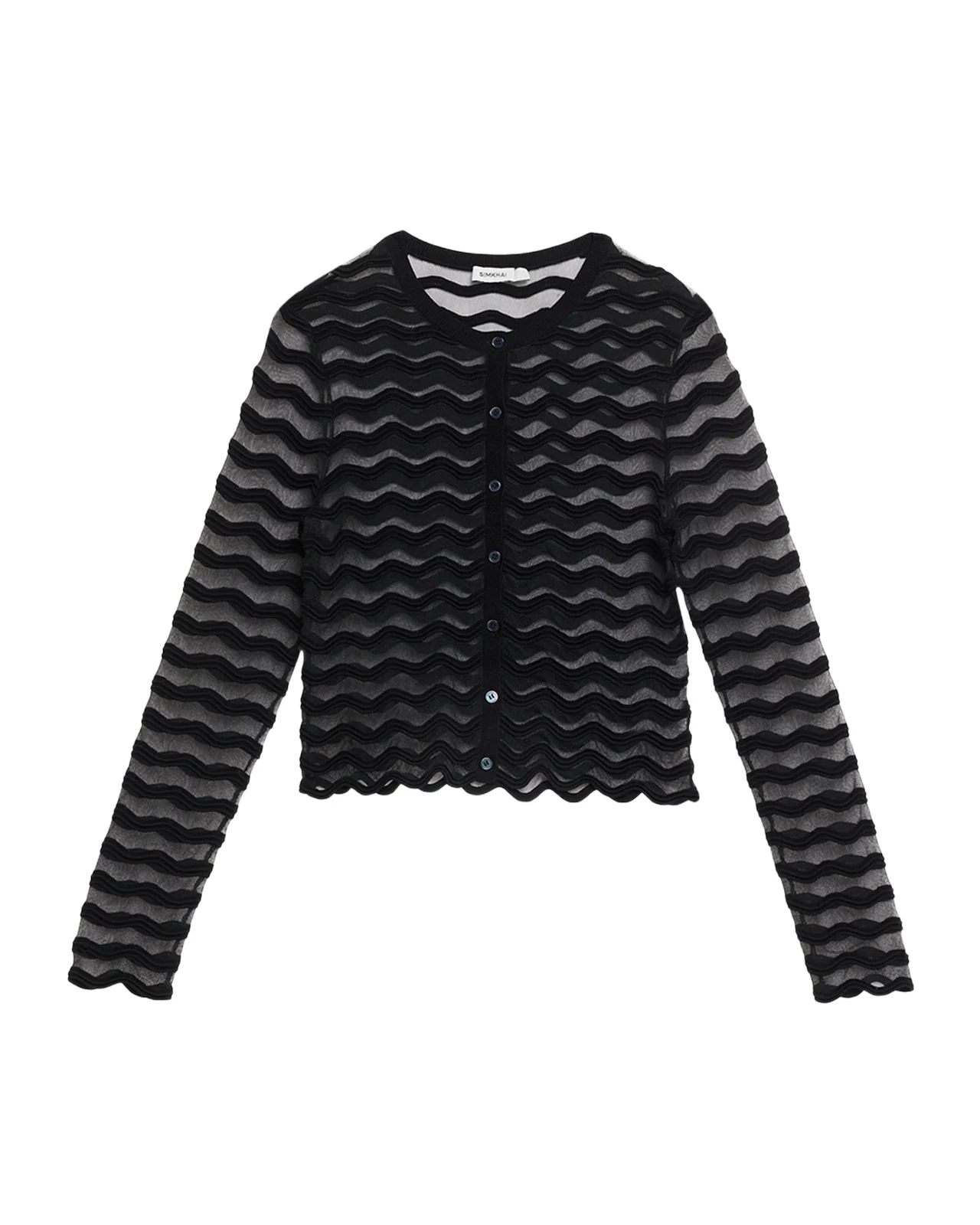 Maxime Sheer Wavy Knit Cardigan Maxime Sheer Wavy Knit Cardigan
