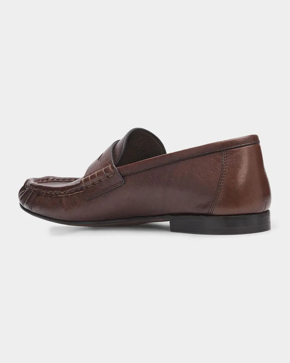 Brunello Cucinelli Cinched Leather Penny Loafers | Thumbnail 5