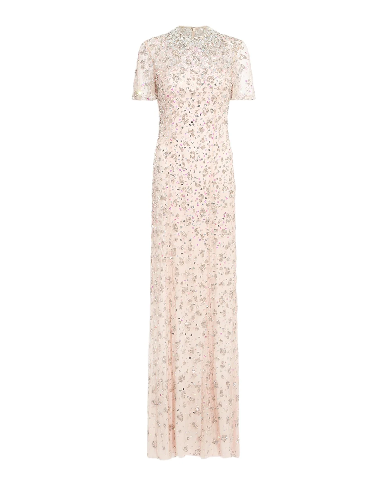 Orchid Crystal Short-Sleeve Column Gown Orchid Crystal Short-Sleeve Column Gown