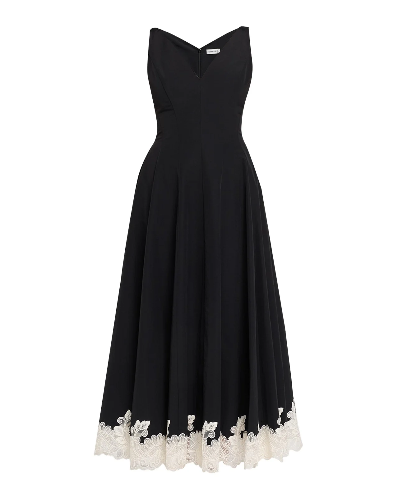 Mira Cotton Faille Lace Midi Dress Mira Cotton Faille Lace Midi Dress