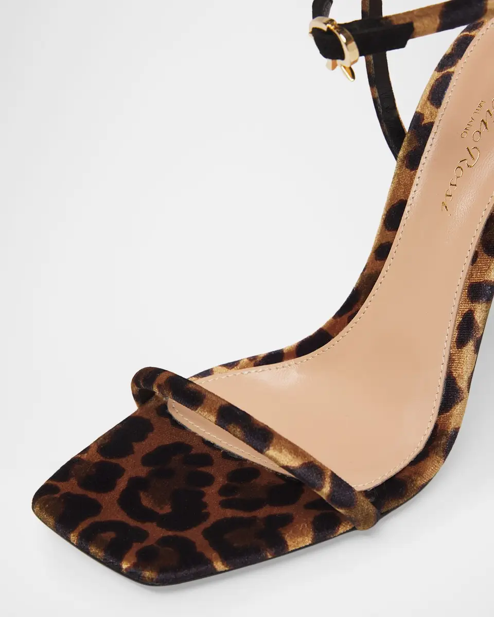 Gianvito Rossi 95mm Leopard-Printed Velvet Ankle-Strap Sandals | Thumbnail 3 Gianvito Rossi 95mm Leopard-Printed Velvet Ankle-Strap Sandals | Thumbnail 3
