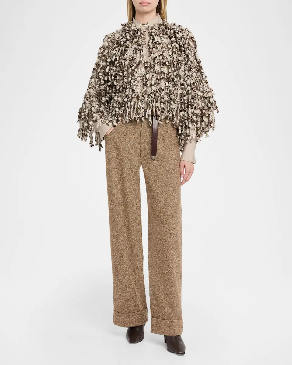 Brunello Cucinelli Donegal Wool Relaxed Trousers | Thumbnail 2 Brunello Cucinelli Donegal Wool Relaxed Trousers | Thumbnail 2