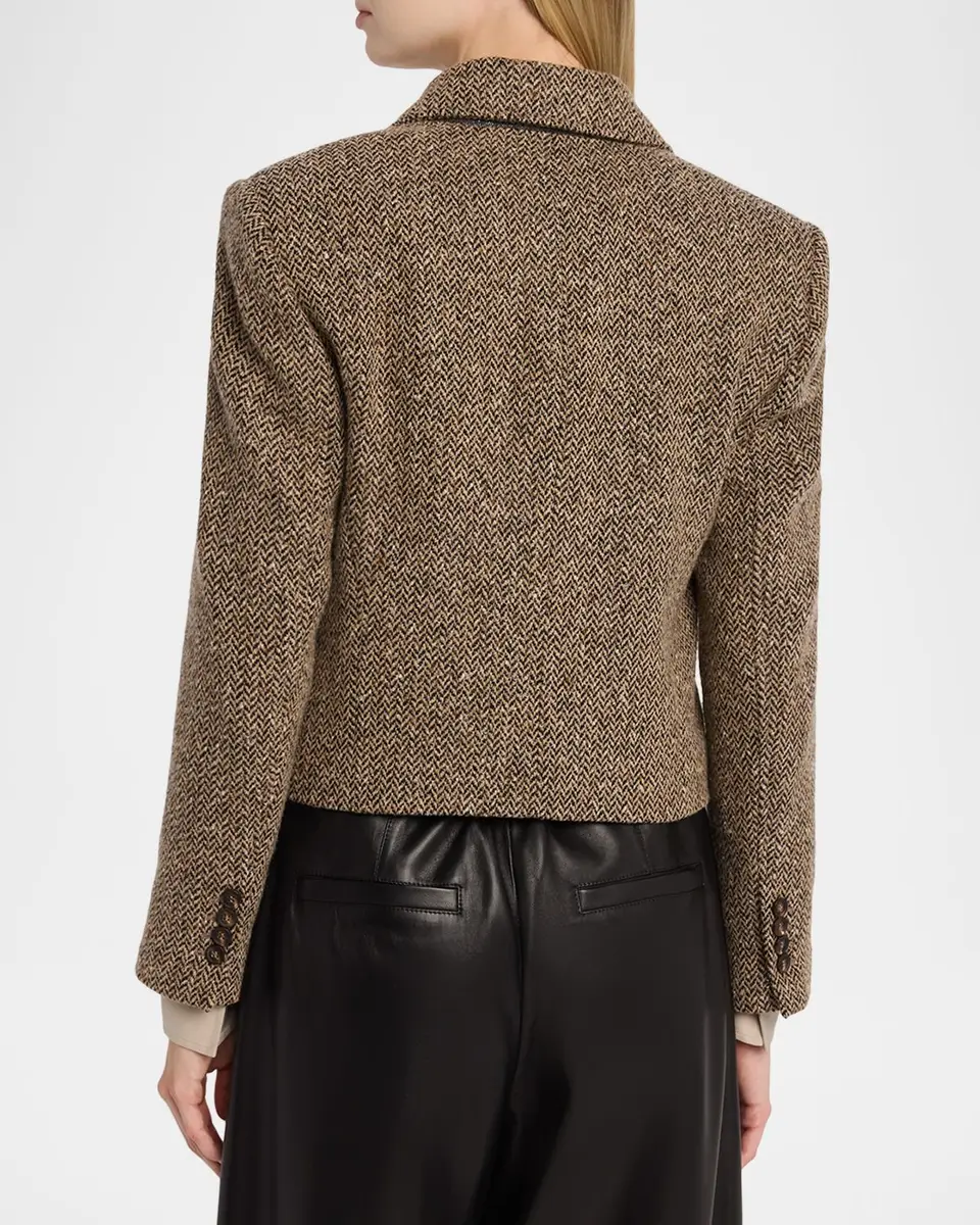 Brunello Cucinelli Sparkling Wool Herringbone Blazer | Thumbnail 3