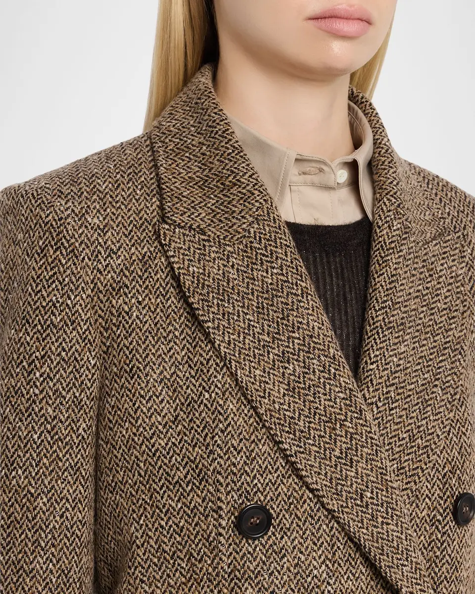 Brunello Cucinelli Sparkling Wool Herringbone Blazer | Thumbnail 5