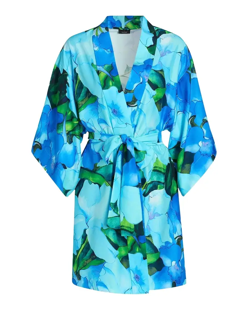 Natori Isla 3/4-Sleeve Floral Mini Robe | Image 1 Natori Isla 3/4-Sleeve Floral Mini Robe | Image 1