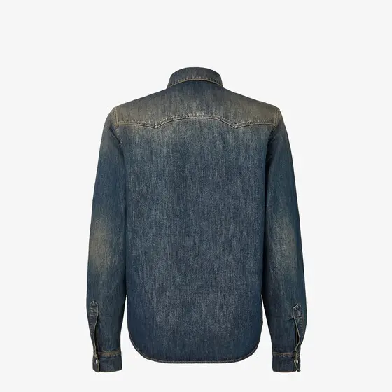 Fendi Washed Blue Denim Shirt | Thumbnail 2 Fendi Washed Blue Denim Shirt | Thumbnail 2