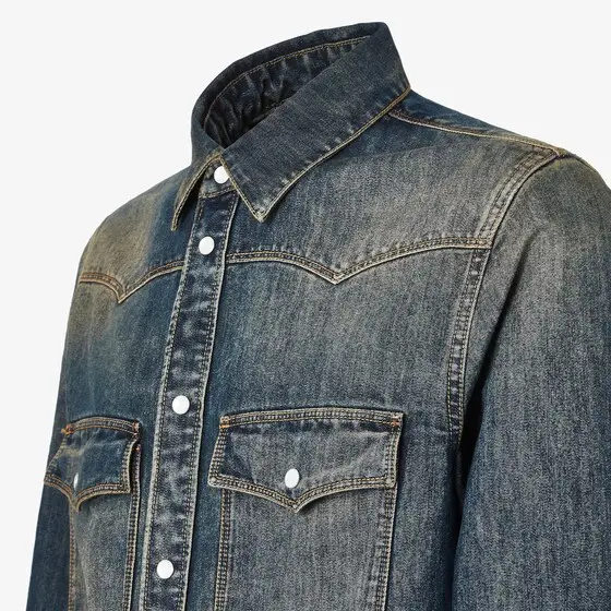 Fendi Washed Blue Denim Shirt | Thumbnail 3 Fendi Washed Blue Denim Shirt | Thumbnail 3