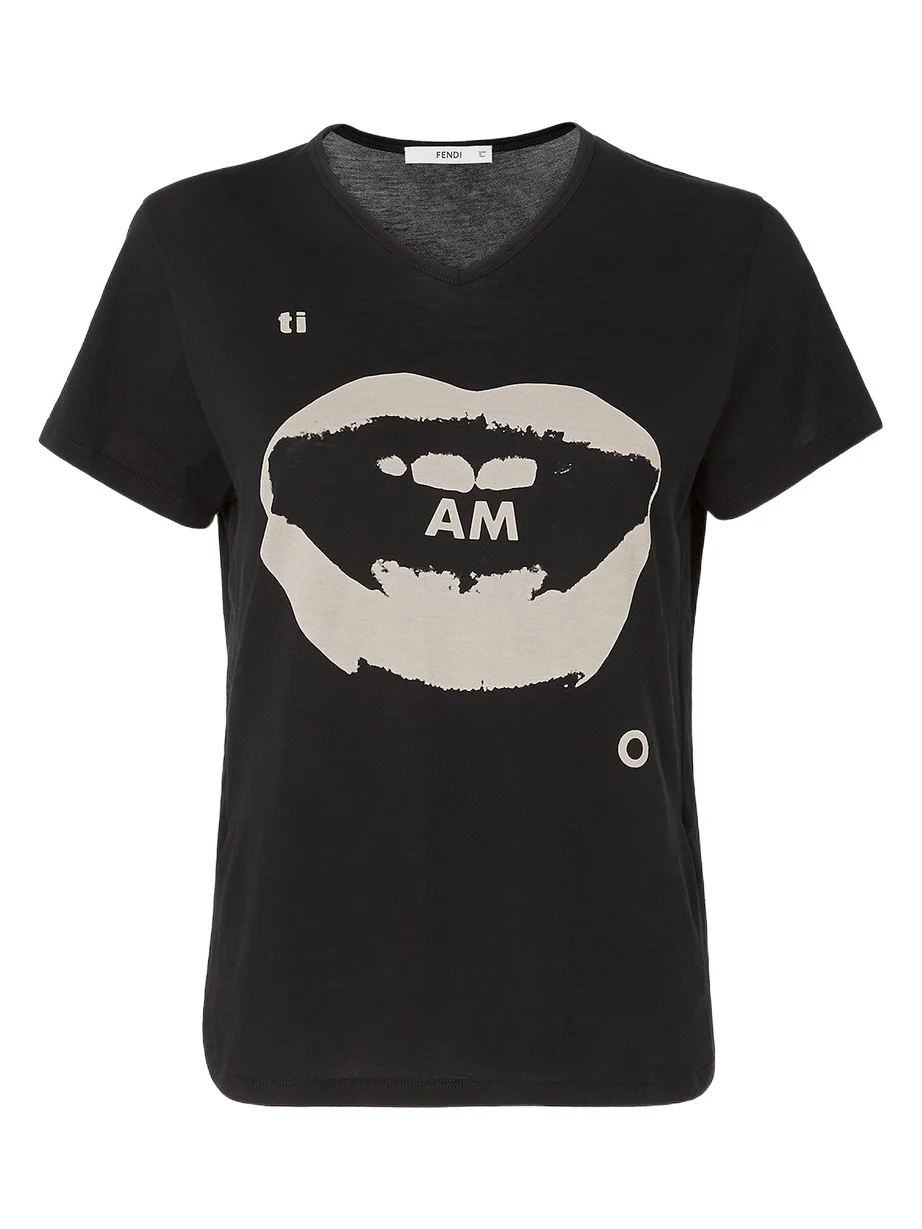 Fendi Jersey T-Shirt with Ti Amo Print
