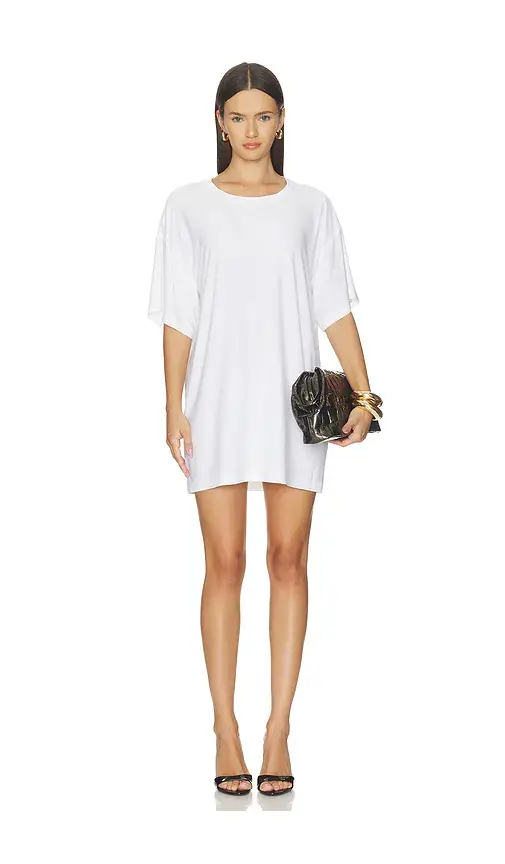 Norma Kamali x Lifestyle Short Sleeve Boxy Mini Dress | Image 1 Norma Kamali x Lifestyle Short Sleeve Boxy Mini Dress | Image 1