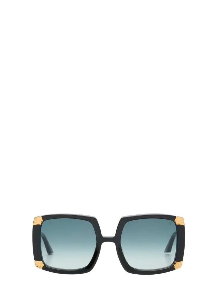 Anna-Karin Karlsson Strawberry Moon Square Black Acetate & Gold-Plated Steel Sunglasses | Image 1 Anna-Karin Karlsson Strawberry Moon Square Black Acetate & Gold-Plated Steel Sunglasses | Image 1
