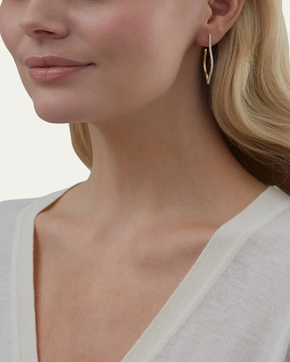 SARA WEINSTOCK 18K White Gold Veena Diamond Small Hoop Earrings | Thumbnail 2 SARA WEINSTOCK 18K White Gold Veena Diamond Small Hoop Earrings | Thumbnail 2