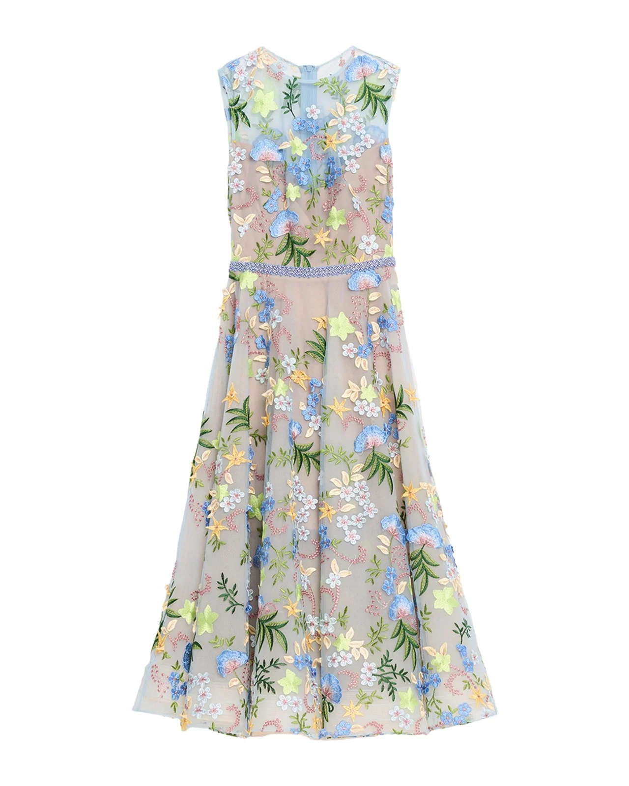 Saba Beaded Floral Applique Midi Dress Saba Beaded Floral Applique Midi Dress