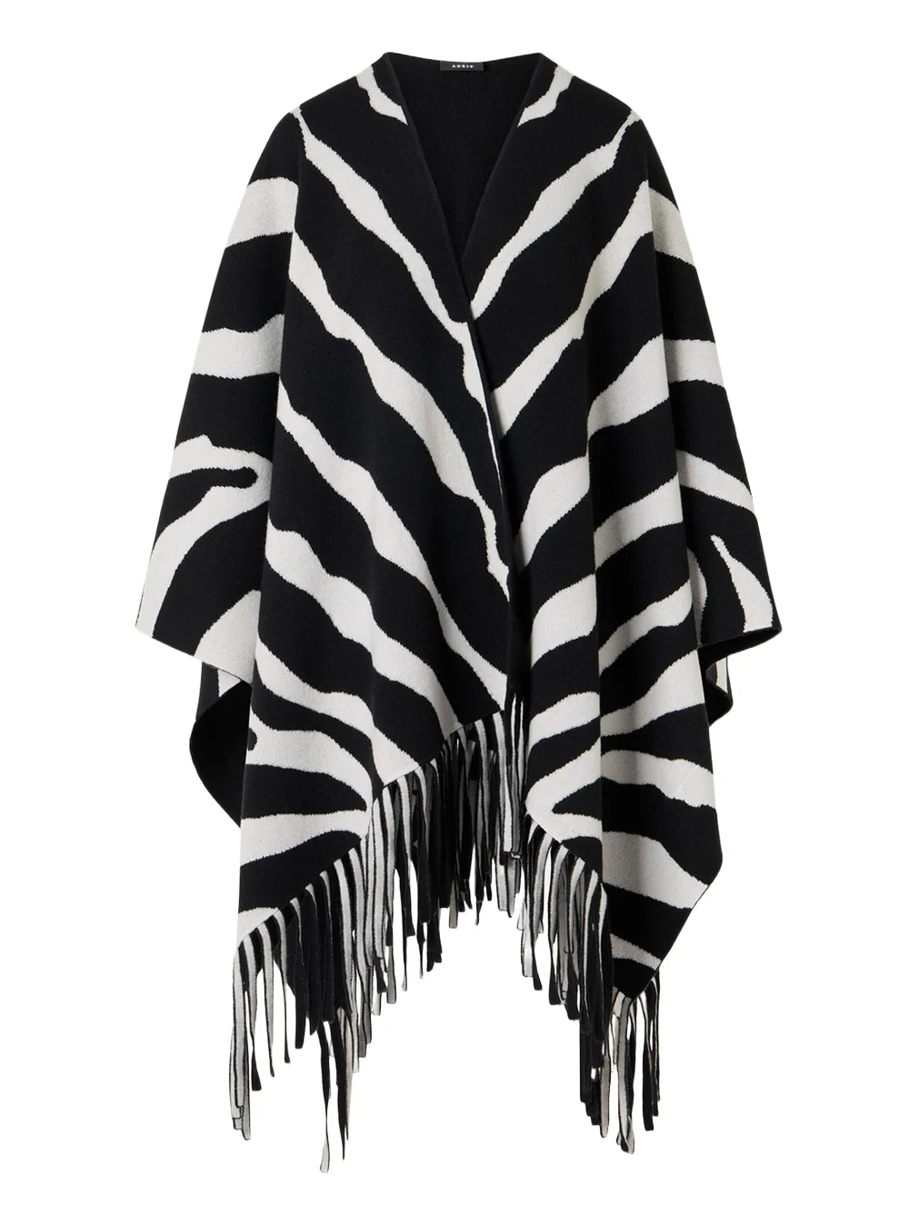 Cashmere Knit Reversible Zebra Cape Cashmere Knit Reversible Zebra Cape