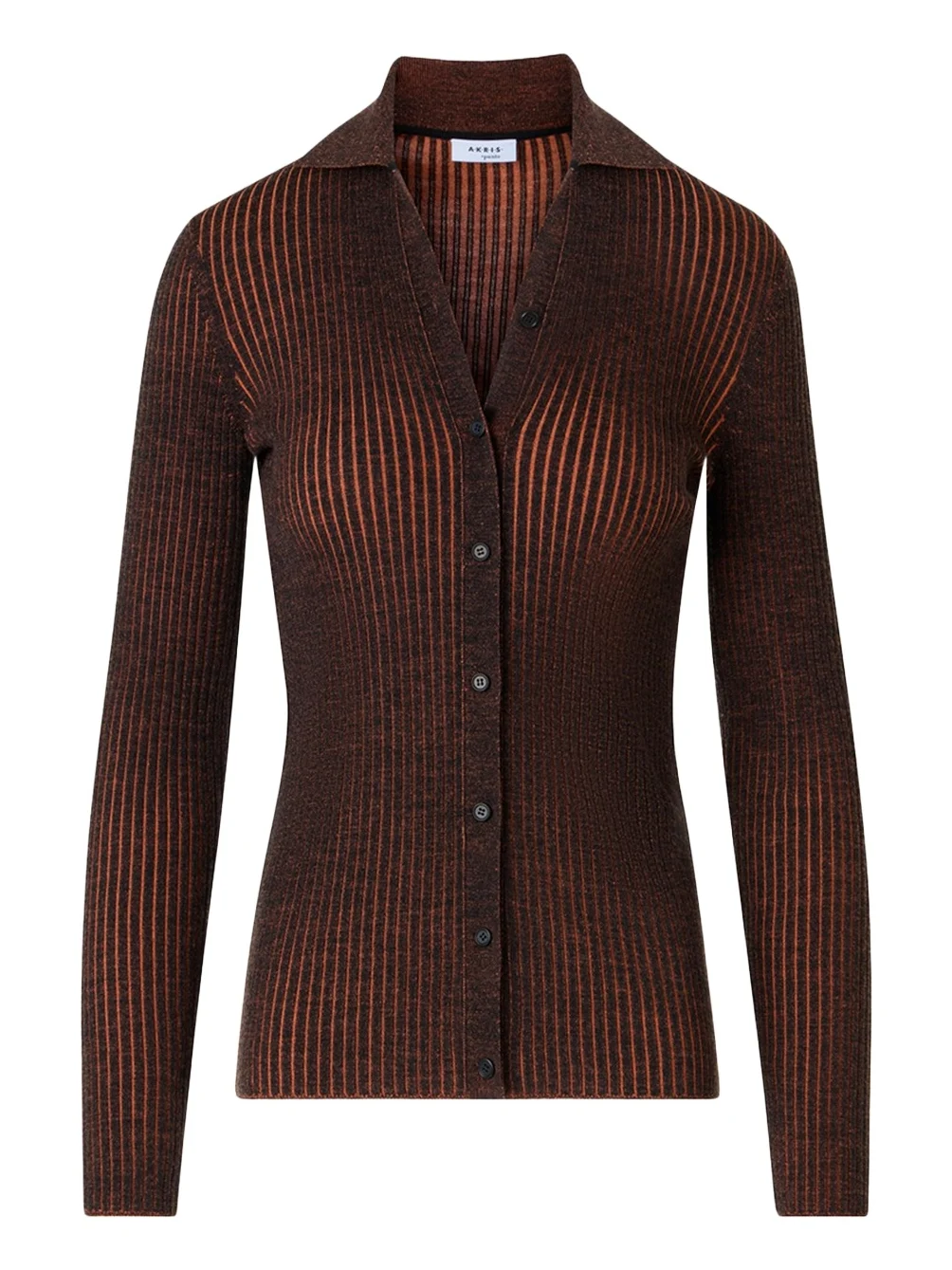 Two-Tone Ribbed Merino Cardigan Two-Tone Ribbed Merino Cardigan