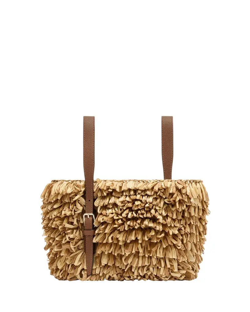 Valextra Mini Fringe Raffia Bucket Bag | Image 1 Valextra Mini Fringe Raffia Bucket Bag | Image 1