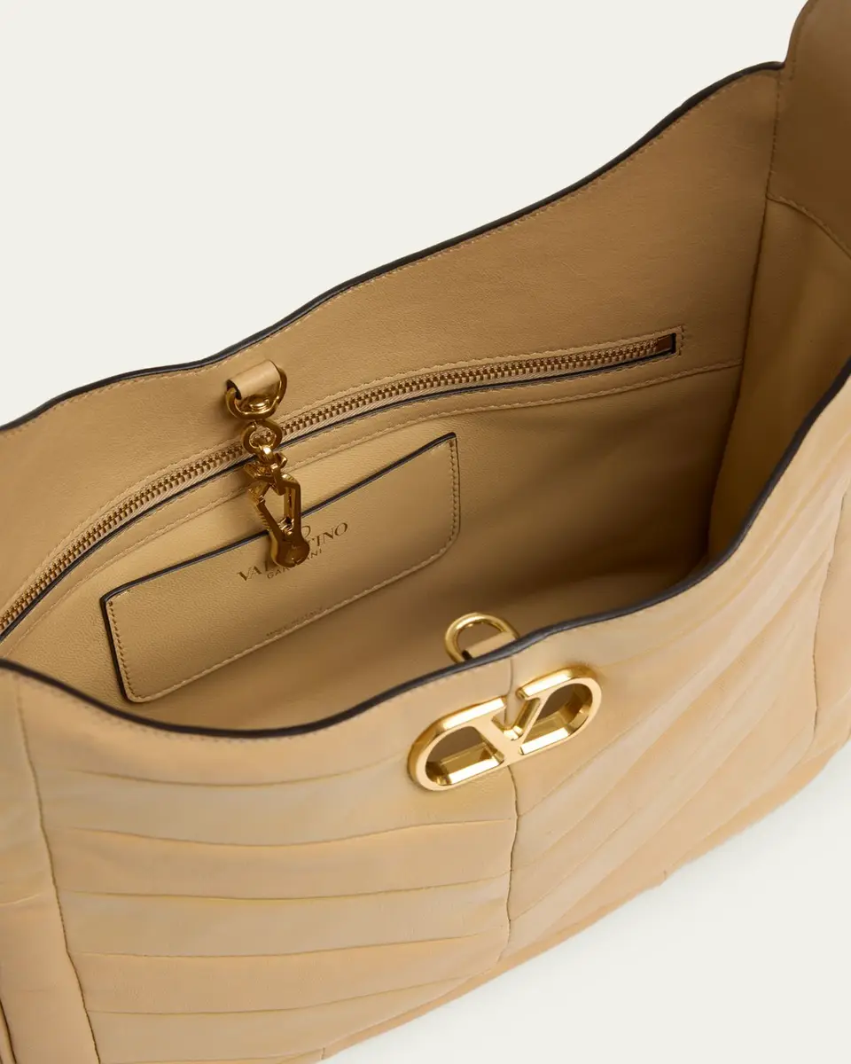 Valentino Garavani Medium Chevron Leather Hobo Bag | Thumbnail 4 Valentino Garavani Medium Chevron Leather Hobo Bag | Thumbnail 4