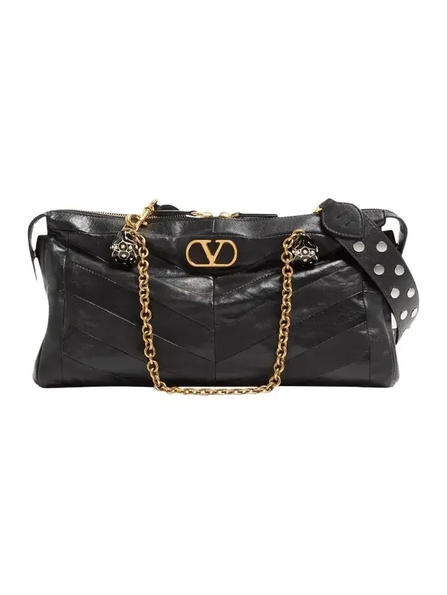 Panthea Medium Patchwork Chevron Shoulder Bag
