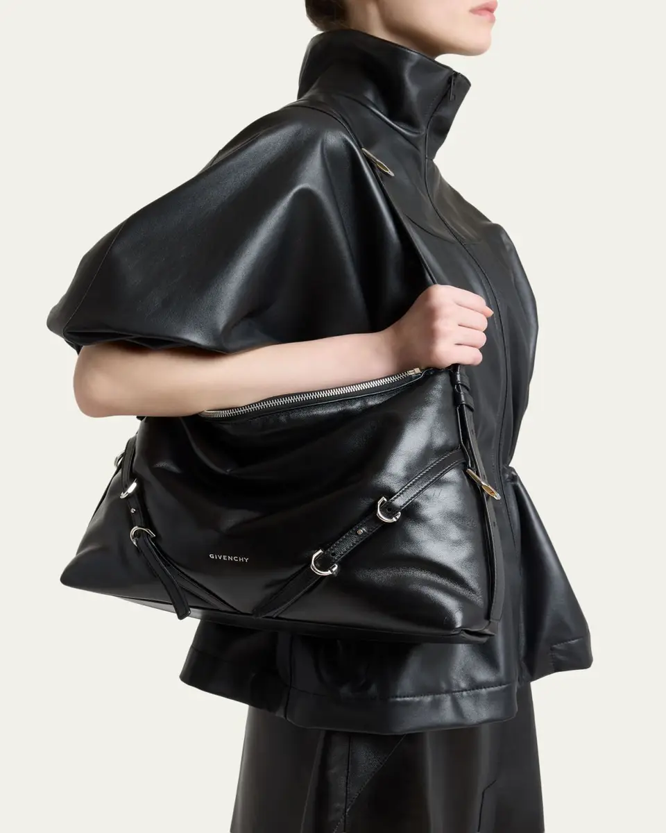Givenchy Voyou Buckle-Embellished Shoulder Bag in Leather | Thumbnail 2 Givenchy Voyou Buckle-Embellished Shoulder Bag in Leather | Thumbnail 2
