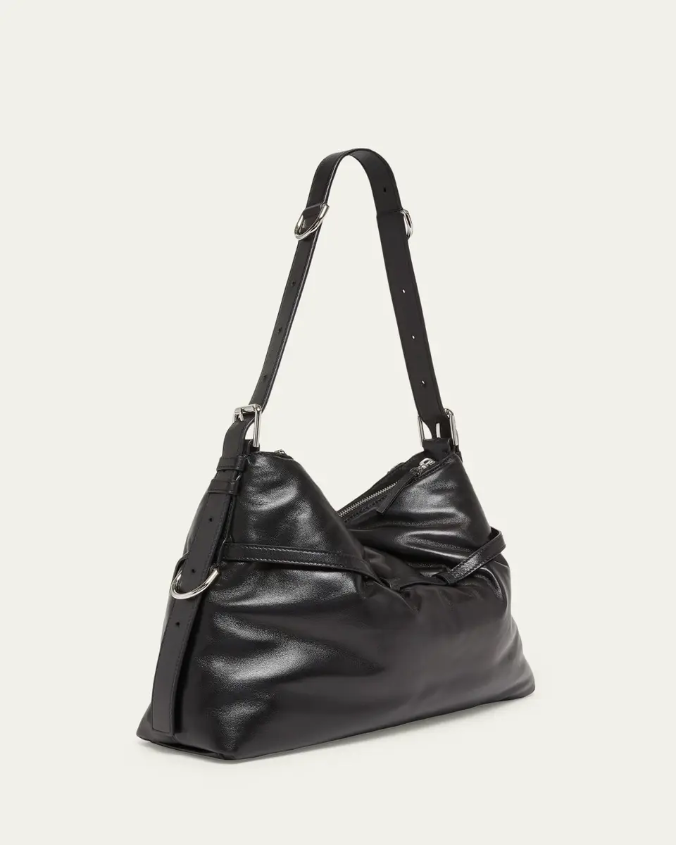 Givenchy Voyou Buckle-Embellished Shoulder Bag in Leather | Thumbnail 3 Givenchy Voyou Buckle-Embellished Shoulder Bag in Leather | Thumbnail 3