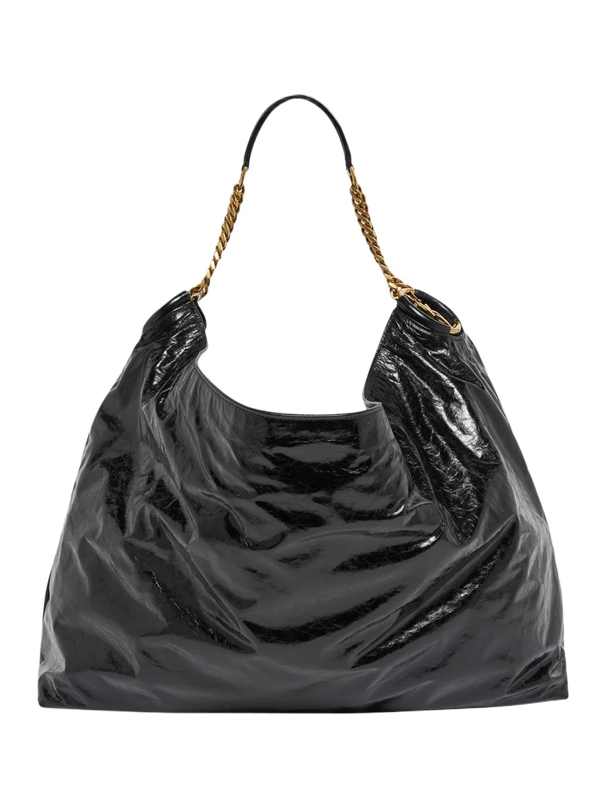 Cassandre Hobo Bag in Crinkled Patent Leather