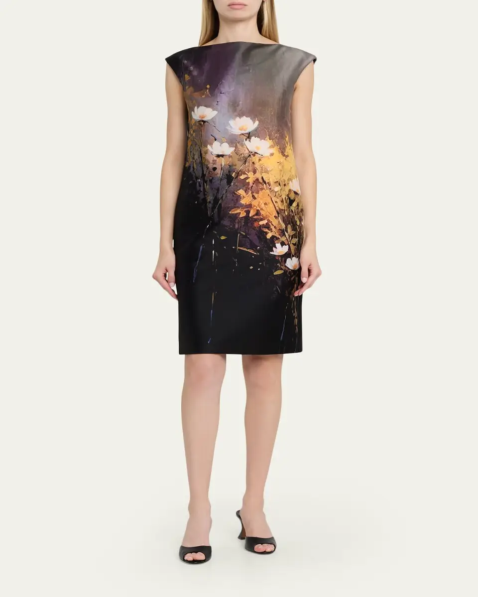 Rickie Freeman for Teri Jon Cap-Sleeve Floral Mikado Dress | Thumbnail 2 Rickie Freeman for Teri Jon Cap-Sleeve Floral Mikado Dress | Thumbnail 2